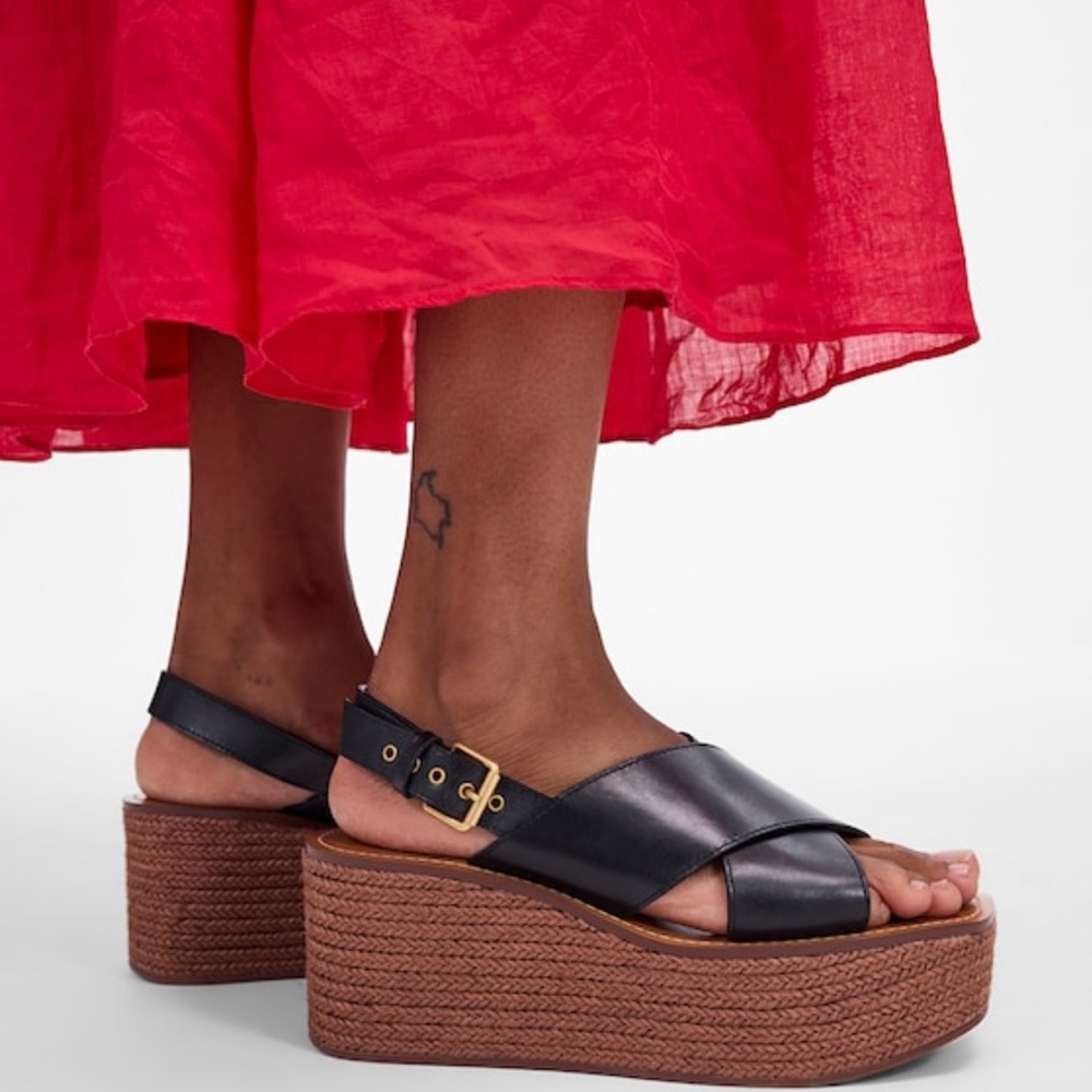 Madewell Black and Brown Platform Sandals